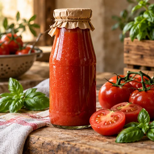 Bottiglia di passata rustica
